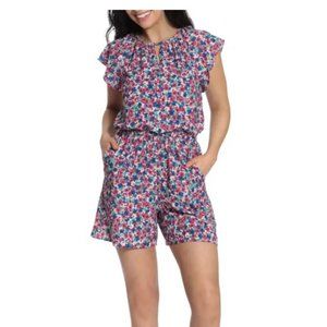 London Times- Keyhole Neckline Floral Print romper NWOT